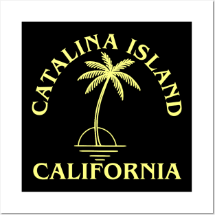 Retro Cool Original Catalina Island Palm Tree Novelty Posters and Art